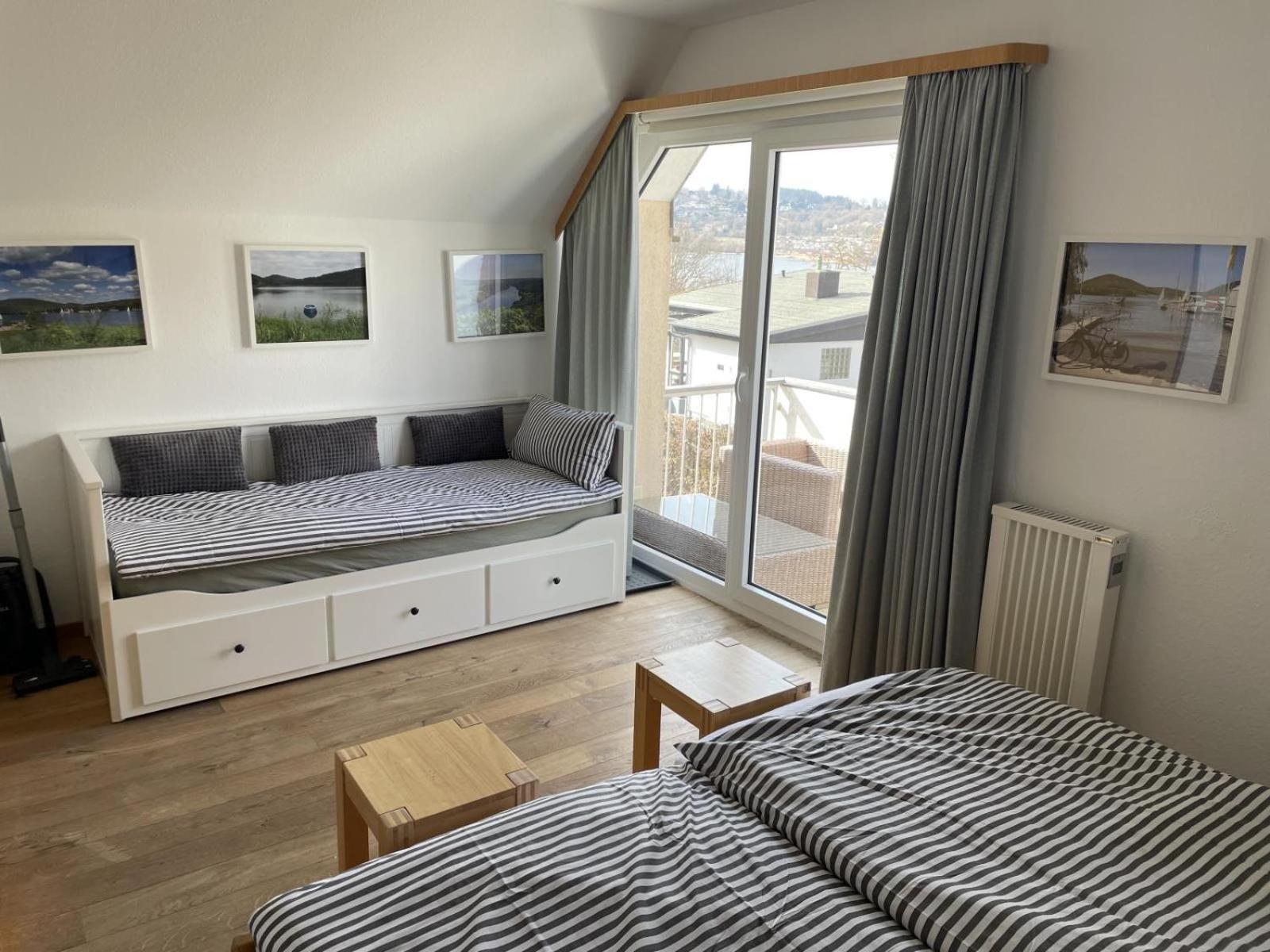 Gemutliche 93m2Fewo mit 2 Schlafzimmern und seitlichem Seeblick vom Balkon Scheid  Exterior foto